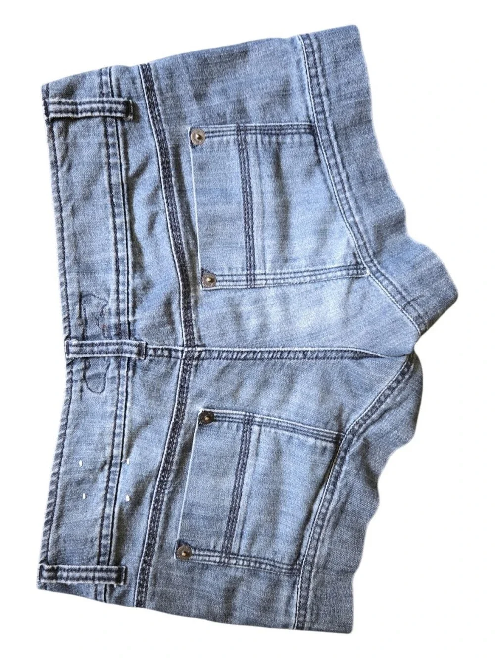 Y2k Freestyle Denim Micro Medium Wash Shorts - 9